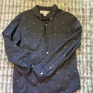 Old Navy, long sleeve button down boys shirt.